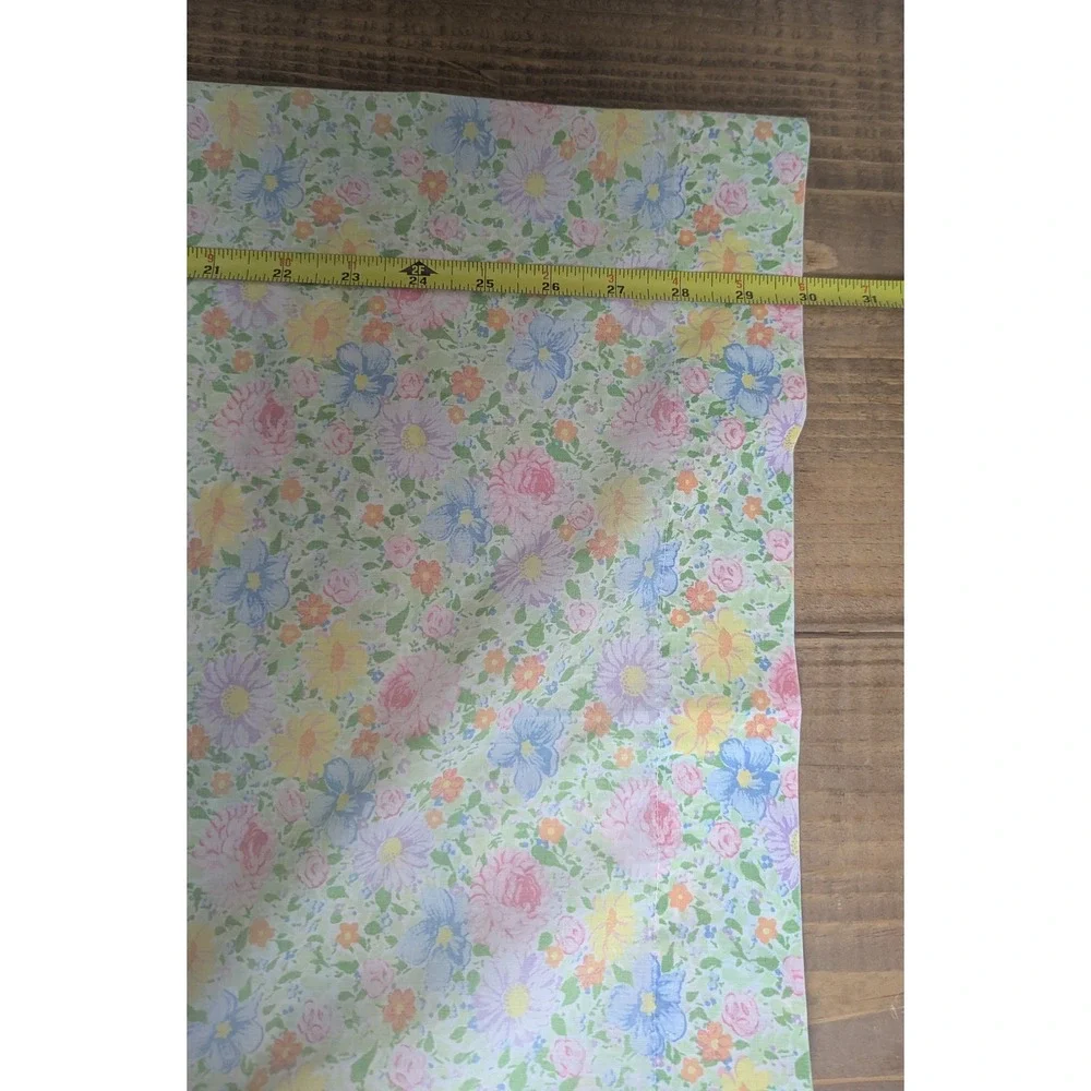 Burlington Vintage Floral Pillowcase Pastel Pink Blue Yellow Standard Percale